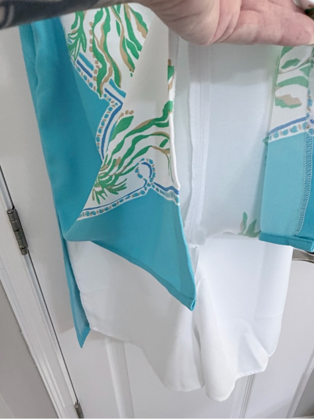 Lilly Pulitzer Turquoise, White & Pink Printed Sleeveless Sheath Dress - Picture 3 of 4